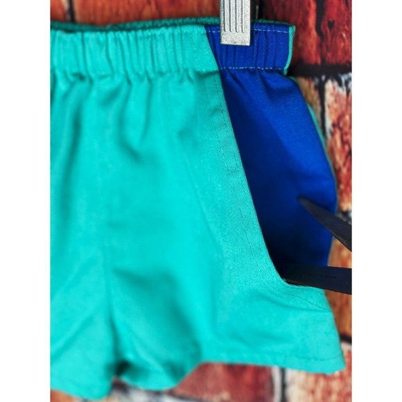 Vintage Buster Brown Toddler Boys Shorts Size 3T Green Blue Poly Cotton - Picture 2 of 4